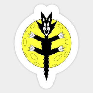 CAT IN LUNAR ORBIT Sticker